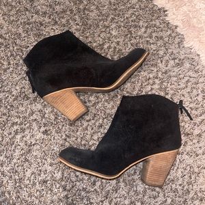 Black suede ankle booties from Nordstrom